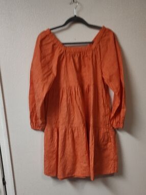 Universal Thread Girls Orange Tiered Peasant Dress 104